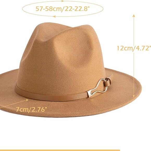 Women Wide Brim Fedora Floppy Hat main image 7